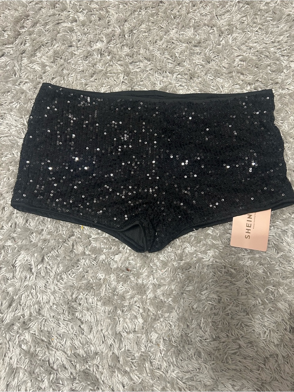 SHEIN Black Sequin Boyshort Briefs